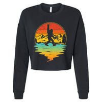 Bigfoot Rock On Sasquatch Rock And Roll Funny Graphic Cropped Pullover Crew