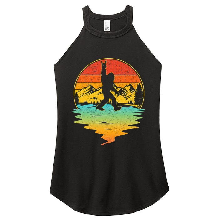 Bigfoot Rock On Sasquatch Rock And Roll Funny Graphic Women's Perfect Tri Rocker Tank