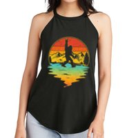Bigfoot Rock On Sasquatch Rock And Roll Funny Graphic Women's Perfect Tri Rocker Tank