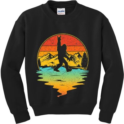 Bigfoot Rock On Sasquatch Rock And Roll Funny Graphic Kids Sweatshirt