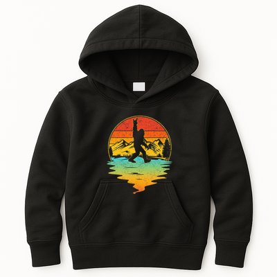 Bigfoot Rock On Sasquatch Rock And Roll Funny Graphic Kids Hoodie