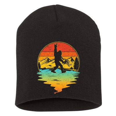 Bigfoot Rock On Sasquatch Rock And Roll Funny Graphic Short Acrylic Beanie