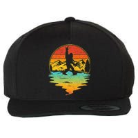 Bigfoot Rock On Sasquatch Rock And Roll Funny Graphic Wool Snapback Cap