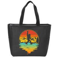 Bigfoot Rock On Sasquatch Rock And Roll Funny Graphic Zip Tote Bag