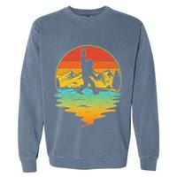 Bigfoot Rock On Sasquatch Rock And Roll Funny Graphic Garment-Dyed Sweatshirt