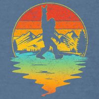 Bigfoot Rock On Sasquatch Rock And Roll Funny Graphic Garment-Dyed Sweatshirt