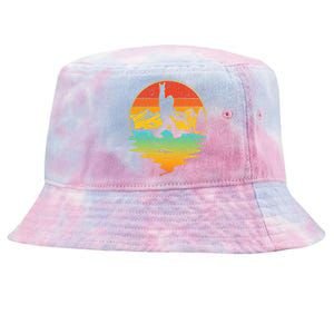 Bigfoot Rock On Sasquatch Rock And Roll Funny Graphic Tie-Dyed Bucket Hat