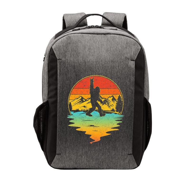Bigfoot Rock On Sasquatch Rock And Roll Funny Graphic Vector Backpack