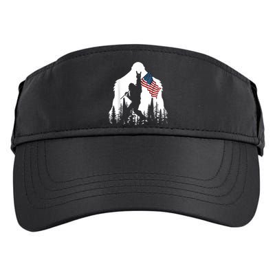 Bigfoot Rock On Hold American Flag Sasquatch Believers Adult Drive Performance Visor