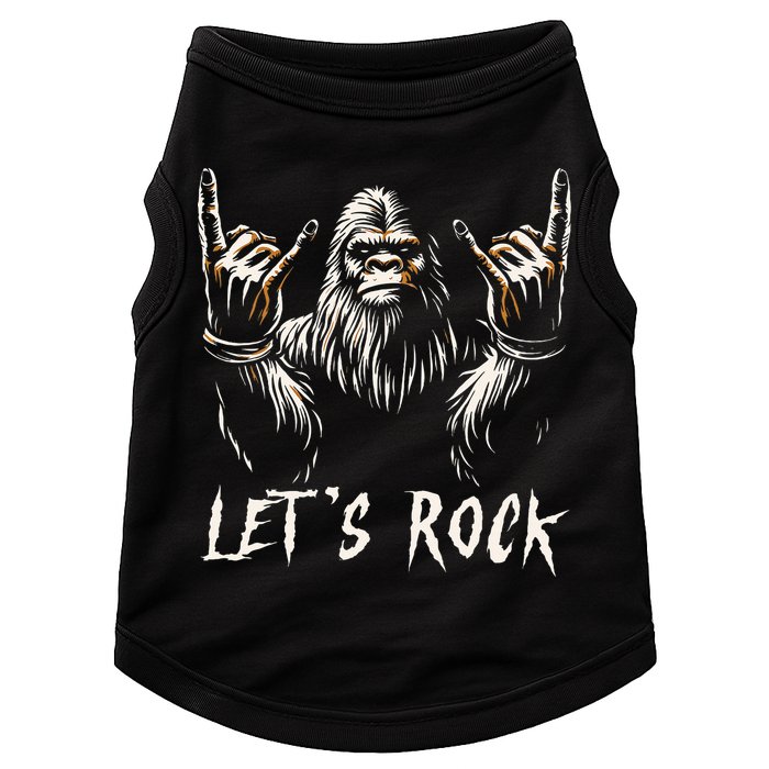 Bigfoot Rock On Funny Sasquatch Rock And Roll LetS Rock Doggie Tank