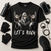 Bigfoot Rock On Funny Sasquatch Rock And Roll LetS Rock Performance Shirt