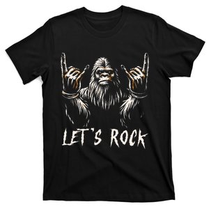 Bigfoot Rock On Funny Sasquatch Rock And Roll LetS Rock T-Shirt