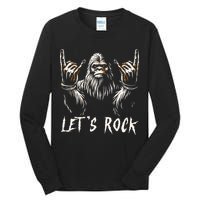 Bigfoot Rock On Funny Sasquatch Rock And Roll LetS Rock Tall Long Sleeve T-Shirt