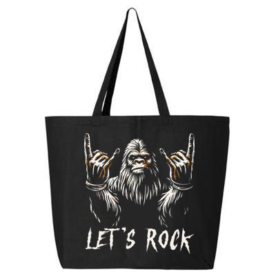 Bigfoot Rock On Funny Sasquatch Rock And Roll LetS Rock 25L Jumbo Tote