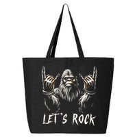 Bigfoot Rock On Funny Sasquatch Rock And Roll LetS Rock 25L Jumbo Tote