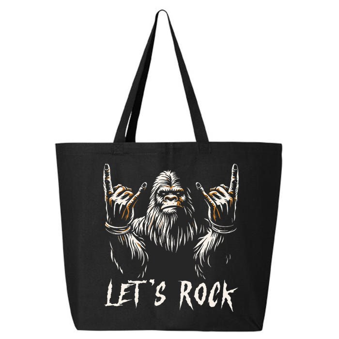 Bigfoot Rock On Funny Sasquatch Rock And Roll LetS Rock 25L Jumbo Tote