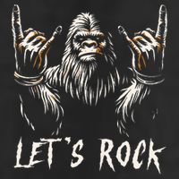 Bigfoot Rock On Funny Sasquatch Rock And Roll LetS Rock 25L Jumbo Tote