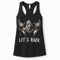 Bigfoot Rock On Funny Sasquatch Rock And Roll LetS Rock Womens Tank Top