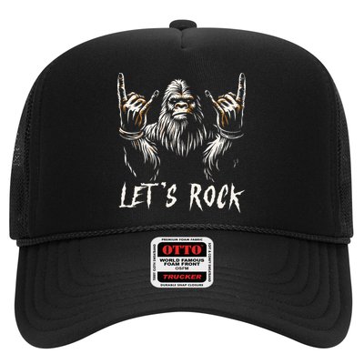 Bigfoot Rock On Funny Sasquatch Rock And Roll LetS Rock Trucker Hat