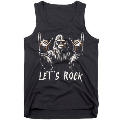Bigfoot Rock On Funny Sasquatch Rock And Roll LetS Rock Tank Top