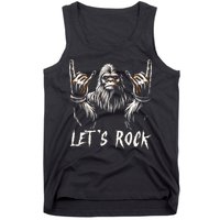 Bigfoot Rock On Funny Sasquatch Rock And Roll LetS Rock Tank Top