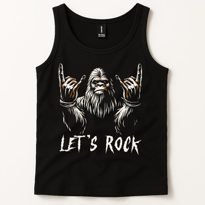 Bigfoot Rock On Funny Sasquatch Rock And Roll LetS Rock Tank Top
