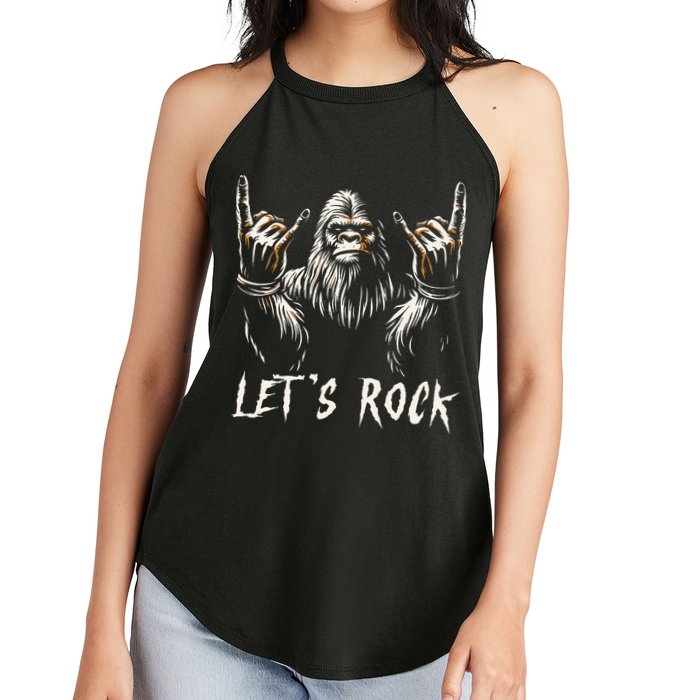 Bigfoot Rock On Funny Sasquatch Rock And Roll LetS Rock Women's Perfect Tri Rocker Tank