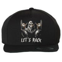 Bigfoot Rock On Funny Sasquatch Rock And Roll LetS Rock Wool Snapback Cap