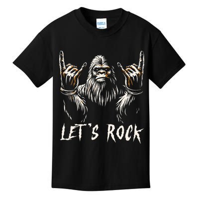 Bigfoot Rock On Funny Sasquatch Rock And Roll LetS Rock Kids T-Shirt