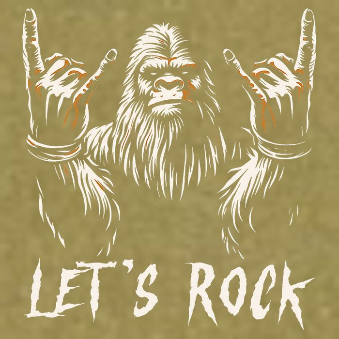 Bigfoot Rock On Funny Sasquatch Rock And Roll LetS Rock Garment-Dyed Women's Muscle Tee