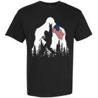 Bigfoot Rock On Hold American Flag Sasquatch Believers Garment-Dyed Heavyweight T-Shirt