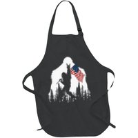 Bigfoot Rock On Hold American Flag Sasquatch Believers Apron