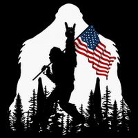 Bigfoot Rock On Hold American Flag Sasquatch Believers Drawstring Bag