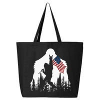 Bigfoot Rock On Hold American Flag Sasquatch Believers 25L Jumbo Tote