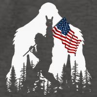 Bigfoot Rock On Hold American Flag Sasquatch Believers Vector Backpack