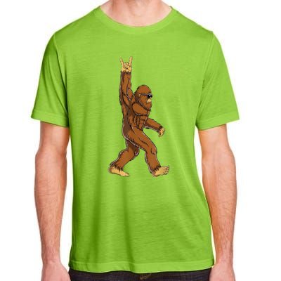 Bigfoot Rock On Sasquatch Rock And Roll Funny Graphic Adult ChromaSoft Performance T-Shirt