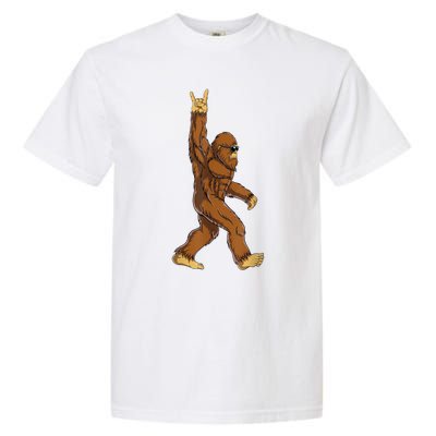 Bigfoot Rock On Sasquatch Rock And Roll Funny Graphic Garment-Dyed Heavyweight T-Shirt