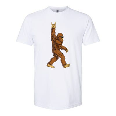 Bigfoot Rock On Sasquatch Rock And Roll Funny Graphic Softstyle CVC T-Shirt