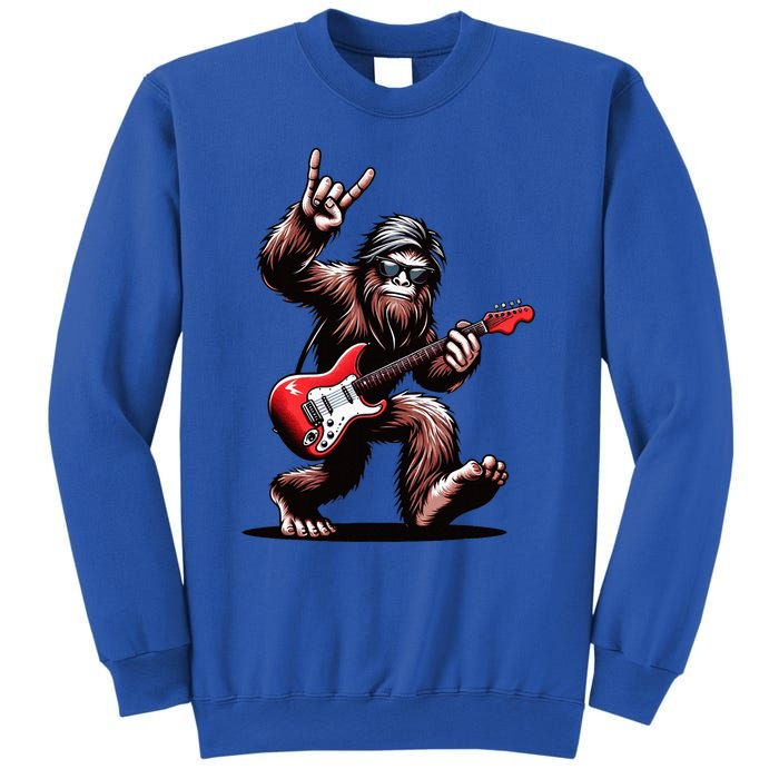 Bigfoot Rock On Sasquatch Rock And Roll Playing Guitar Music Sweatshirt