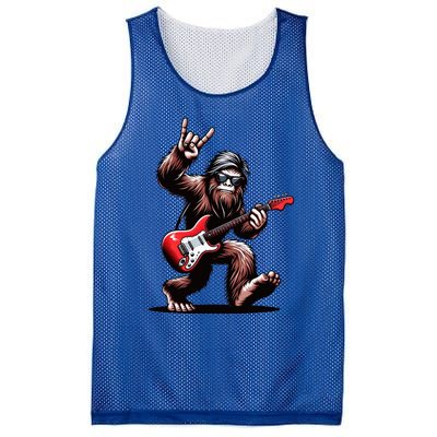 Bigfoot Rock On Sasquatch Rock And Roll Playing Guitar Music Mesh Reversible Basketball Jersey Tank