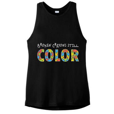 Broken Crayons Still Color Ladies PosiCharge Tri-Blend Wicking Tank