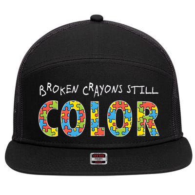 Broken Crayons Still Color 7 Panel Mesh Trucker Snapback Hat