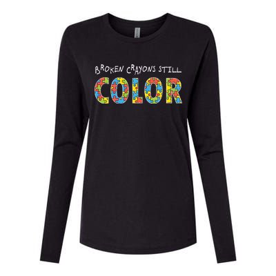 Broken Crayons Still Color Womens Cotton Relaxed Long Sleeve T-Shirt