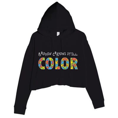 Broken Crayons Still Color Crop Fleece Hoodie