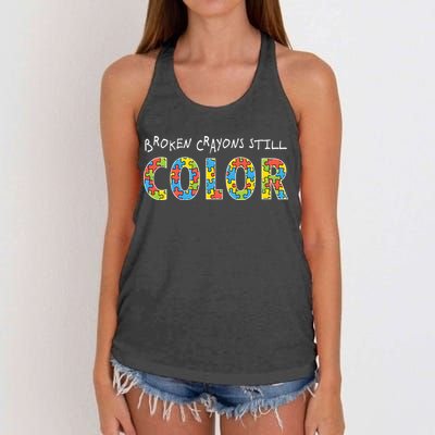 Broken Crayons Still Color Women's Knotted Racerback Tank