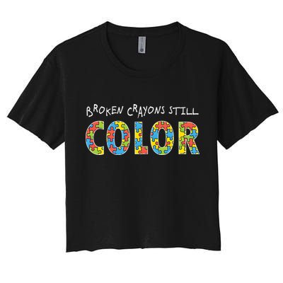 Broken Crayons Still Color Crop Top