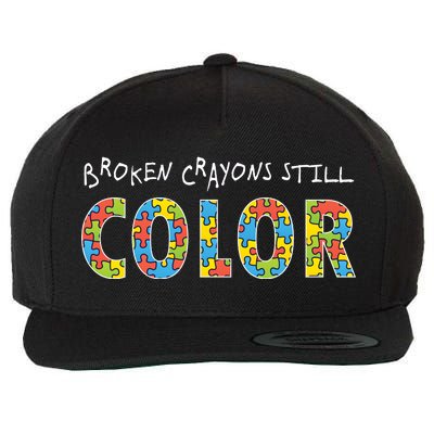 Broken Crayons Still Color Wool Snapback Cap