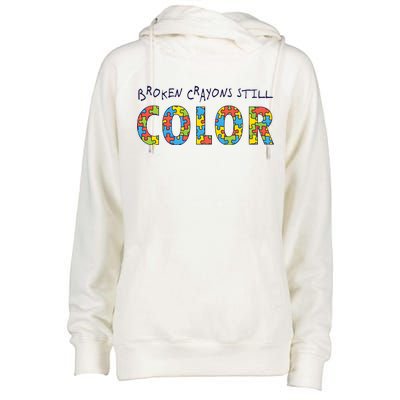 Broken Crayons Still Color Womens Funnel Neck Pullover Hood