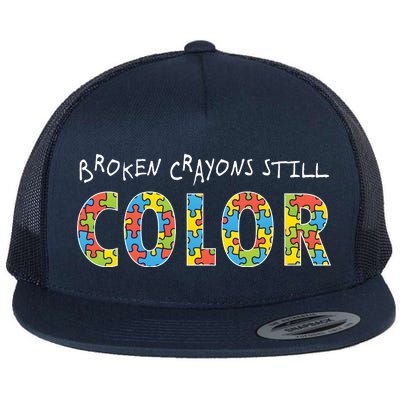 Broken Crayons Still Color Flat Bill Trucker Hat