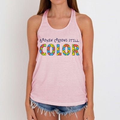 Broken Crayons Still Color Women's Knotted Racerback Tank